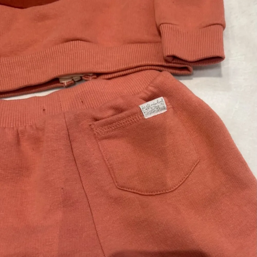 7 For All Mankind 2 Piece Fleece Hoodie Jacket & Pants Set Size 12M NWT